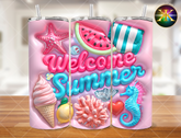 Digital Download Inflated Welcome Summer 20 Ounce Tumbler Design (NOT A PHYSICAL ITEM)